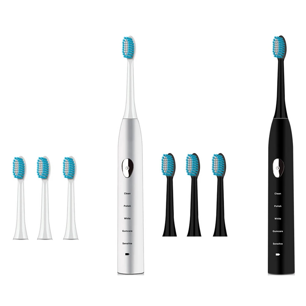 

New 5Mode Sonic Rechargeable Electric Toothbrush Waterproof with 4 Brush Heads For Adult Kids Electric Toothbrush