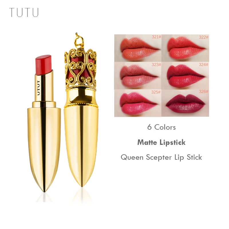 

TUTU Brand Makeup 2018 New Velvet Matte Lipstick Waterproof Long Lasting Moisture Lip Stick Red Lips Make Up 6 Colors Optional