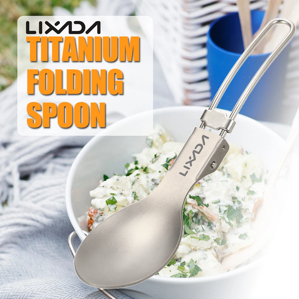 Lixada ложка титановая походная посуда Складная ложка Spork походная посуда облегченные столовые приборы для пешего туризма кемпинга пикника