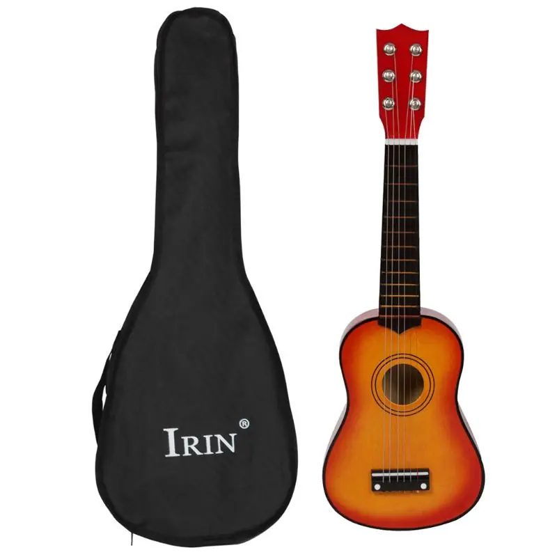 

Small Mini Guitar 21 inch 12 Fret 6 Metal String Wood Sunburst And Bag