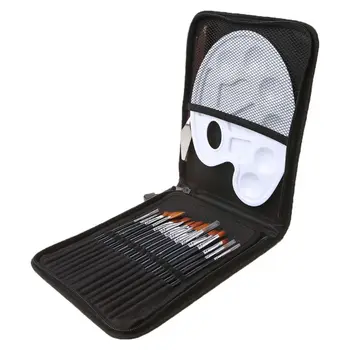 

18pcs/Set Paint Brush Wooden Acrylic Painting Palette Gouache Cosmetic Art Kit Drawing Pens L29K