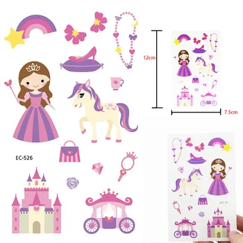 

Watercolor Princess Temporary Tattoo Sticker Waterproof Women Dream Fake Tattoos Men Children Body Art Hot Design