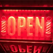 J728-открытый парикмахерский столб Стрижка волос магазин светодиодный неоновый светильник знак