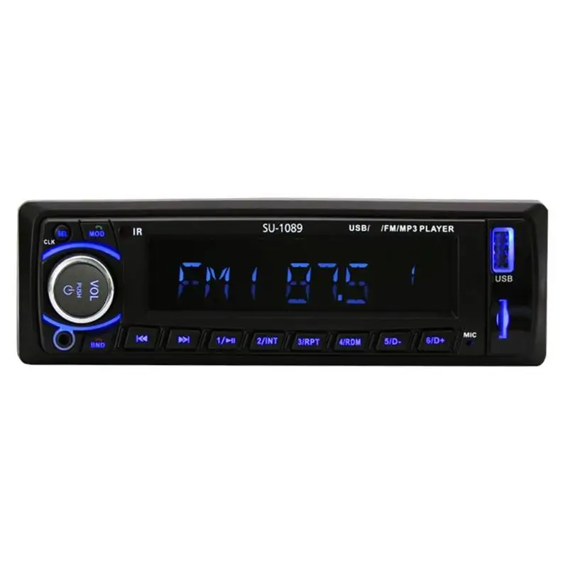 1Pcs LCD Screen Bluetooth Car Stereo In Dash MP3 Audio Player FM Radio AUX Input FM/USB/radio Remote Control For phone Car Audio