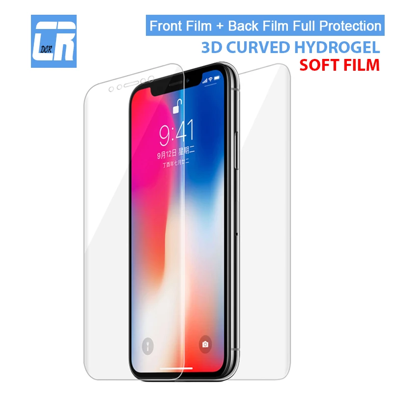 DCR 3D изогнутая Защитная пленка для iPhone 8 7 6 6s Plus полная защита экрана мягкая X не