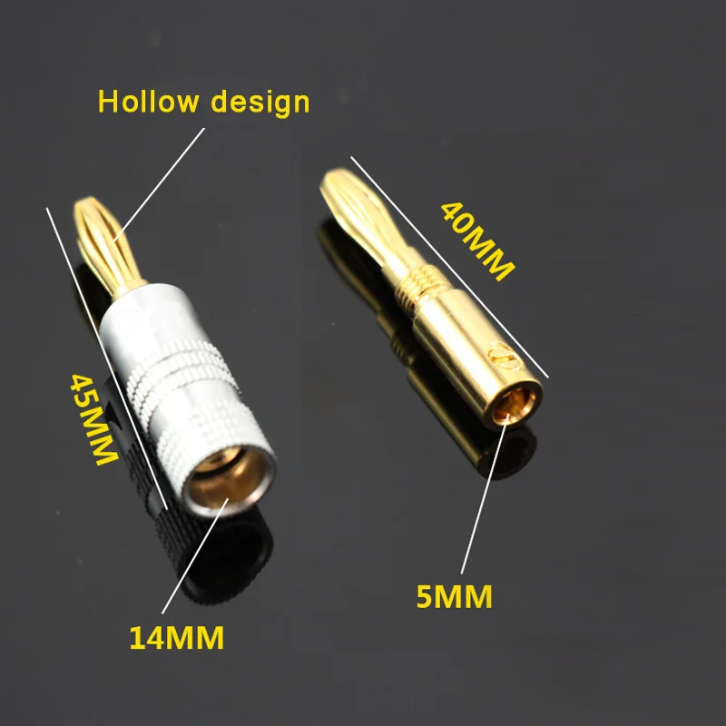 1PCS wholesale 4mm HiFi male plug wire connector Copper banana plugs