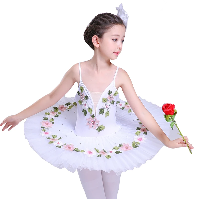 2018 professional ballet tutu for girls kids White Swan pancake ballet