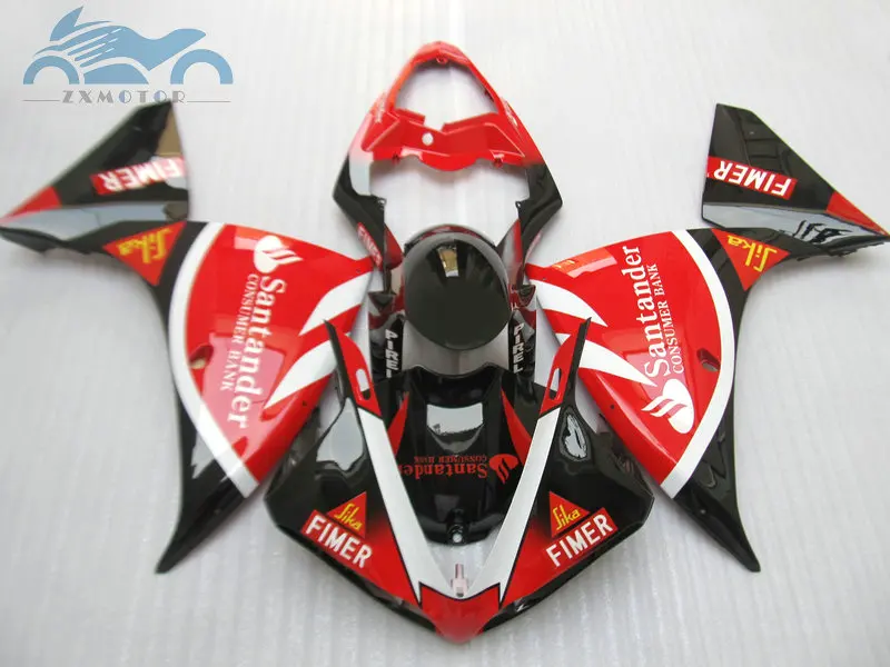 ABS пластик впрыска обтекателя комплект подходит для YAMAHA 2009- YZF R1 YZFR1 09-14 послепродажного обтекателя наборы набор черно-красных корпусных деталей AD28