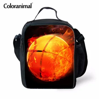

Coloranimal Student Toddler Body Thermal Messenger Bags Lunch Bags Reusable Casual Crossbody Lunch Case 3D Ball Design Lunch Bag