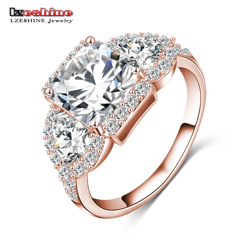 LZESHINE 2019 New  Wedding  Rings  Gold  Silver Color Micro 