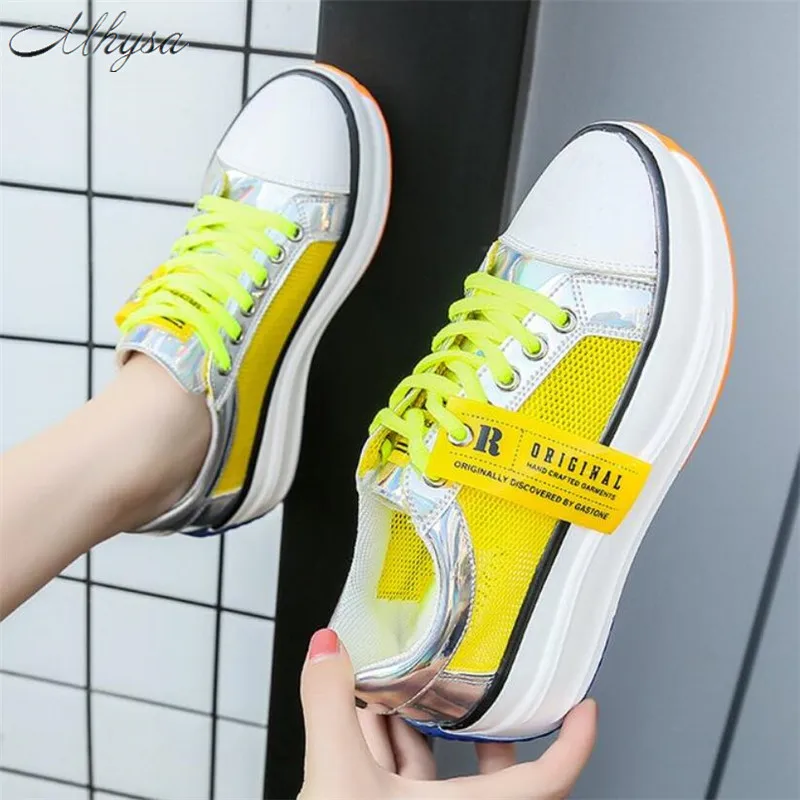 

Mhysa 2019 sneakers Shoes Woman spring female new thick bottom womens shoes fashion mesh breathable lace-up casual shoes T994
