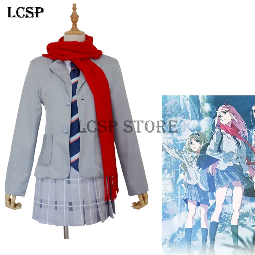 

LCSP Japanese Anime DARLING in the FRANXX ZERO Cosplay TWO CODE 002 Costume Adult School Uniforms Suit Outfit Clothes