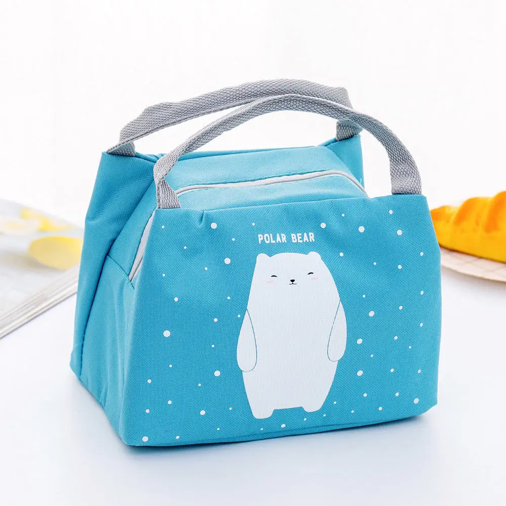 Милый Оксфорд непромокаемый мешок ланч термальная коробка изолированная сумка-холодильник термо сумка для хранения Новинка - Цвет: Polar Bear