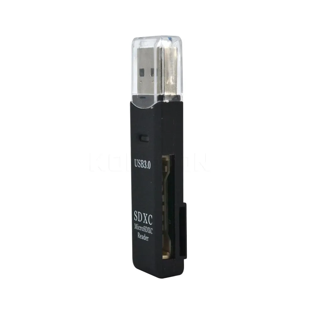 Kebidu Высокоскоростной USB 3,0 кард-ридер Micro Secure цифровая карта памяти SDXC TF T-Flash кард-ридер адаптер Черный