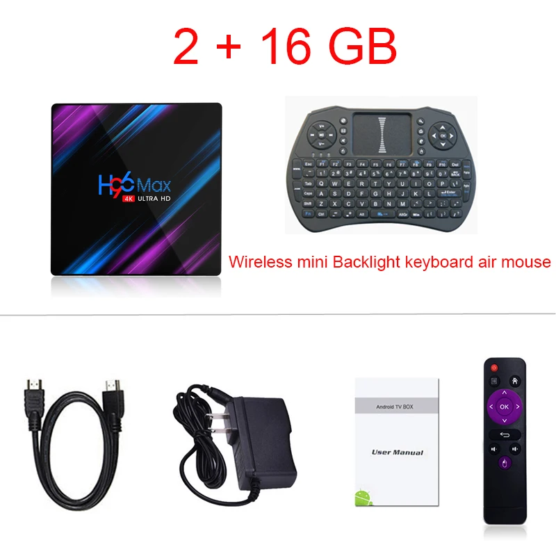 H96 MAX Android Smart tv Box Беспроводная IP tv Box 4GB+ 64GB 4K USB телеприставка 2,4G/5G WiFi Netflix Youtube Google Play медиаплеер - Color: 2GB 16GB keyboard