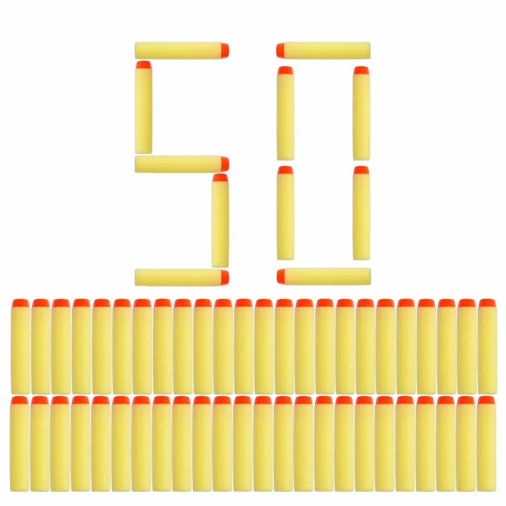 50 шт. для Nerf пулями, мягкими дырочку головы 7,2 см заправка игрушка дартс пистолет желтый пули для Nerf серии Бластеры Kid Детский подарок