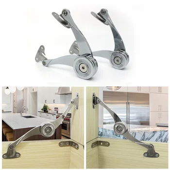 

2PCS Buffer Self-Adjustable Lid Support Soft Close Door Wardrobe Home Folding Damper Furniture Hardware Cabinet Hinge Zinc Alloy
