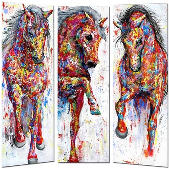 

HUACAN Diamond Embroidery Full Display Colourful Horse 5d Diamond Painting Animal Full Square Picture Rhinestone Mosaic Diamond