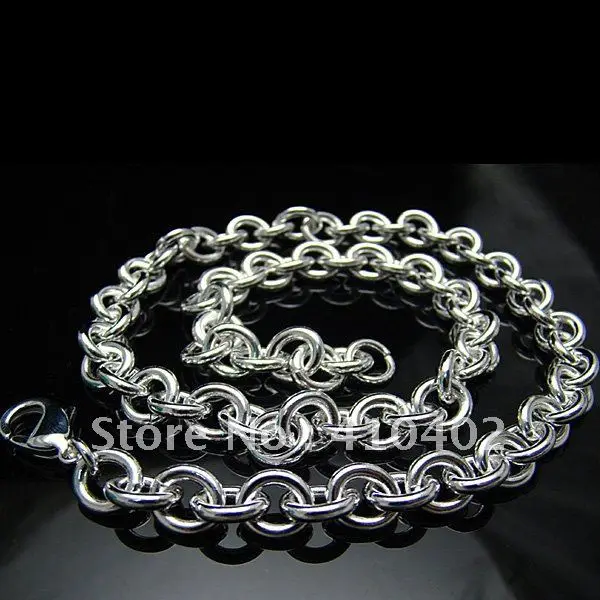 Free shipping,fashion Silver color fat shaped Chain link necklaces
