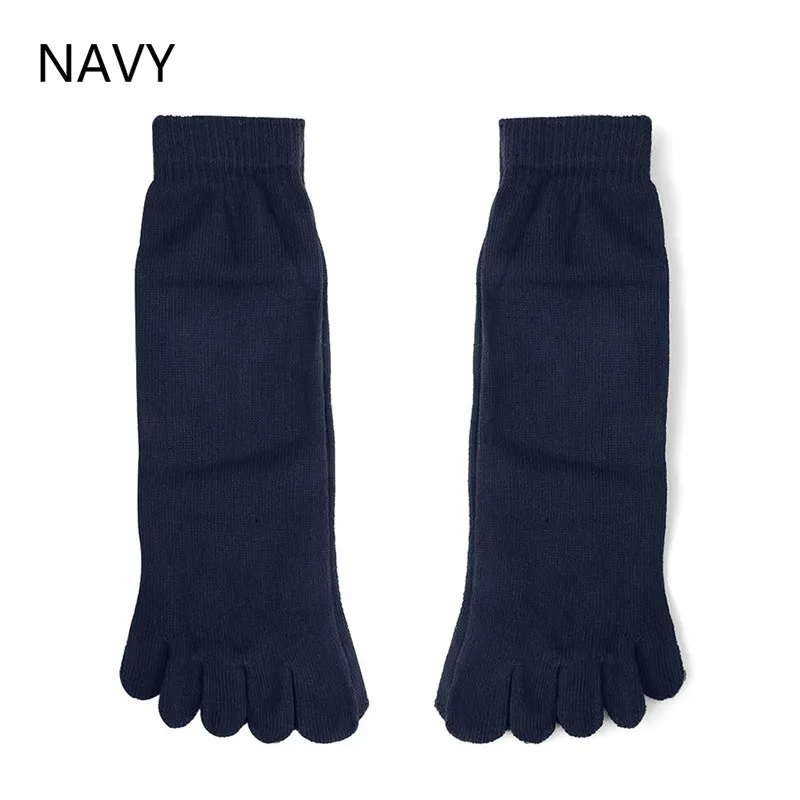 1 пара зима осень теплые модные удобные для мужчин женщин хлопок Sosks Guy Five Finger Чистый Мягкий Носок носки, носки для пола - Цвет: Navy