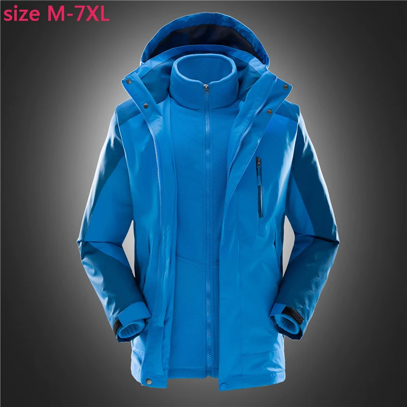 Новое поступление, Модная супер большая толстая с капюшоном теплая зимняя мужская куртка съемное пальто с подкладкой высокого качества, большие размеры M-5XL6XL7XL