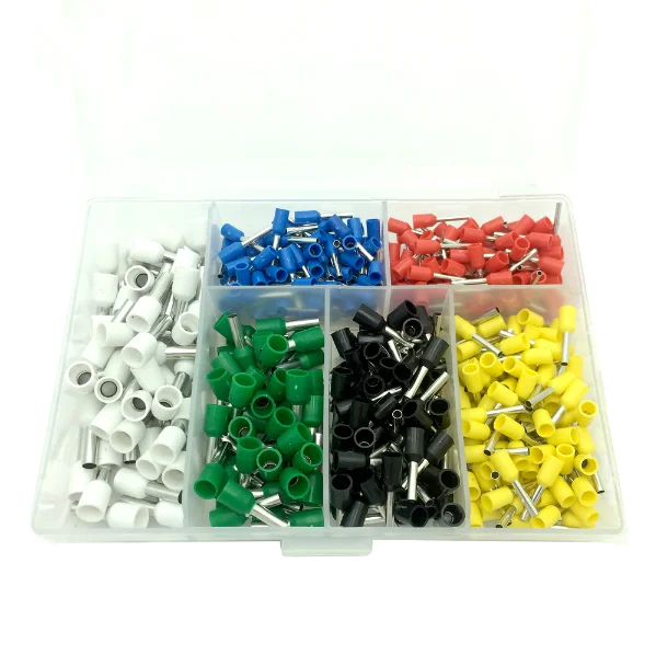 

Hot sale 460pcs/lot 6-different Crimp Terminal tube pre insulating terminal Bootlace Ferrules kit set Wire Copper Crimp