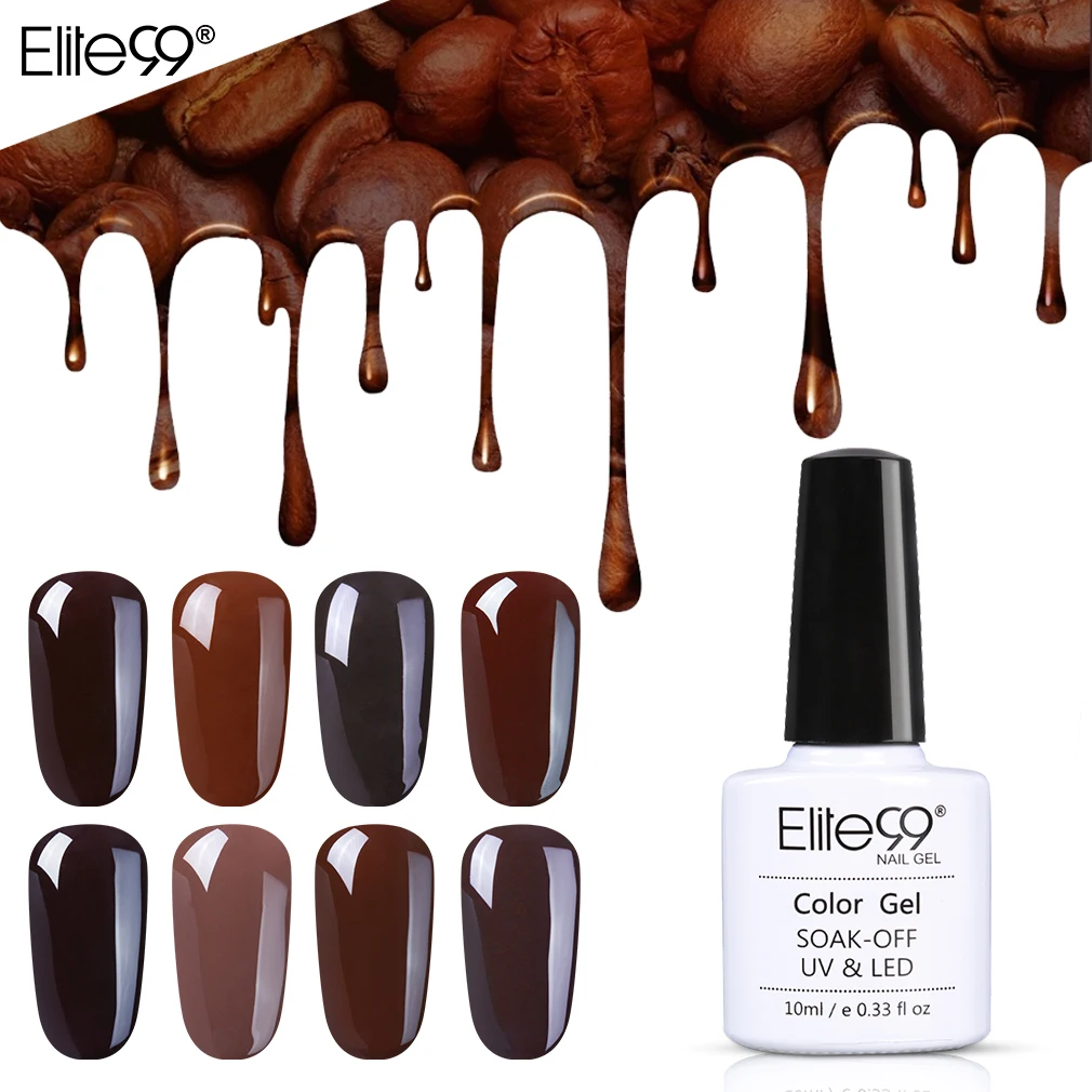 

Elite99 10ml Brown Color UV Gel Polish Soak Off UV Gel Varnish Nail Art Manicure Vernis Semi Permanent Primer Gel Nail Polish