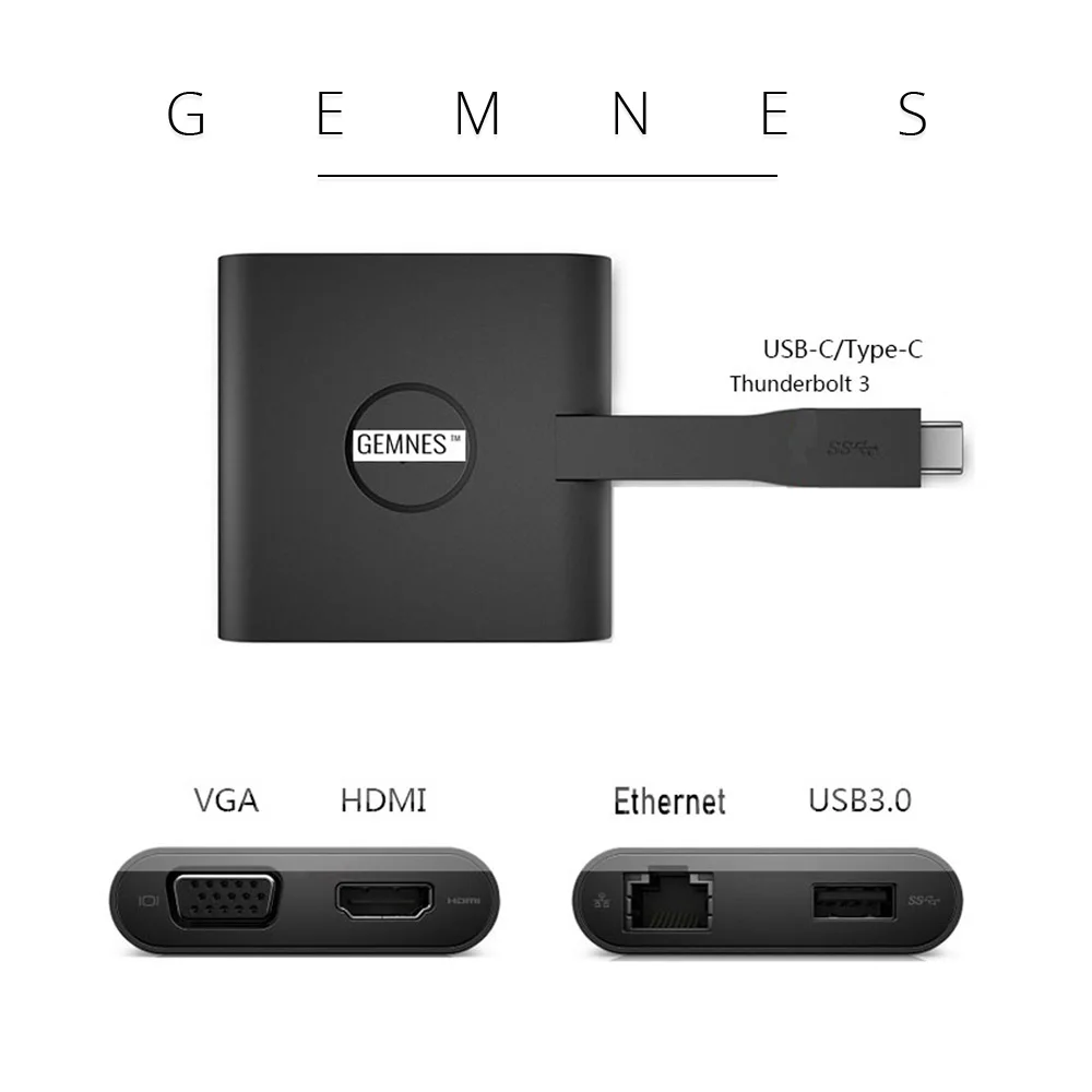 DA200 адаптер USB C концентратор к HDMI VGA Ethernet USB 3,0 для Dell DA200 XPS13 9350 9360 9370 9365 XPS15 9550 type C портативных устройств