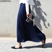Осенние модные длинные юбки женские с высокой талией винтажная юбка макси в стиле бохо черная белая Повседневная Офисная Женская плиссированная юбка Saias
