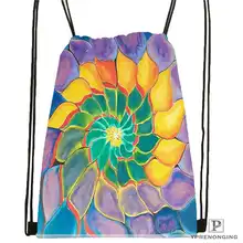 Custom magnificent_mandala_ походная сумка на шнурке Cute Daypack Kids Satchel(черная спинка) 31x40 cm#180612-02-26