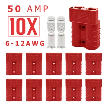 

10x 600V Plug connector 50A Battery Caravan Trailer Solar 4x4 truck Red