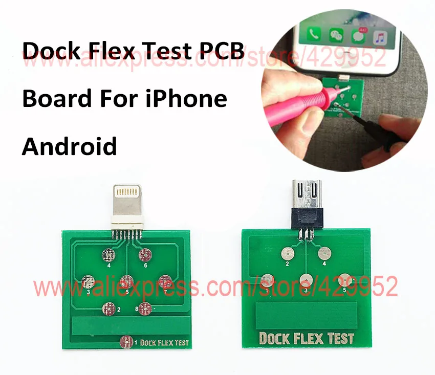 

Charging Dock Flex Tester Repair Micro USB PCB Test Board for iPhone Andorid Battery Power Fix Tool