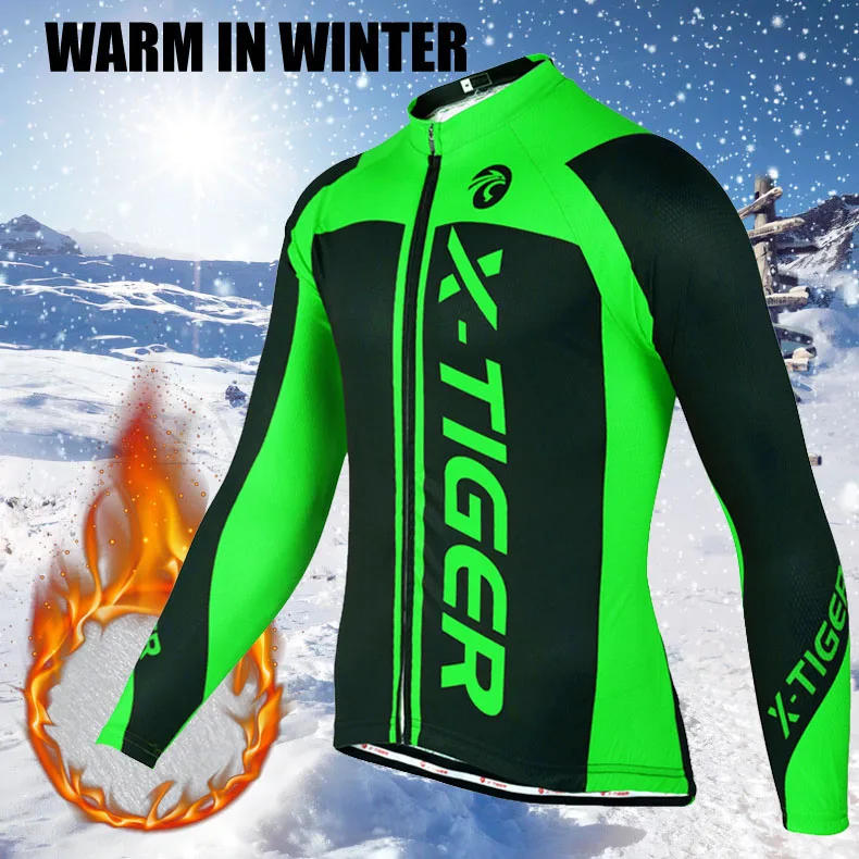 Online X tiger invierno ciclismo Jersey conjunto de lana térmica ropa de Ciclismo MTB ropa de bicicleta mantener caliente montaña ropa para ciclismo traje