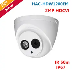 Горячие Водонепроницаемый 2mp камера HDCVI HAC-HDW1200EM HDCVI Smart камера видеонаблюдения IR камера видеонаблюдения ик-50м IP67 купол Камера