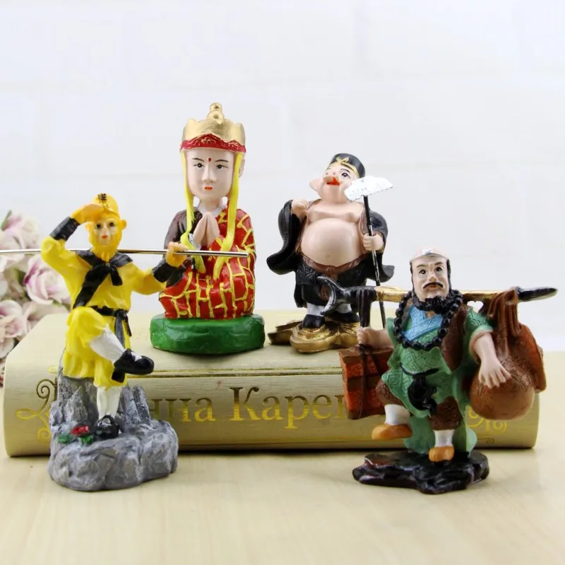 

2019 Cartoon Baby Toys Great Sage Return Journey to the West Tang Monk Sun Wukong Shishang Resin Figures Decorations