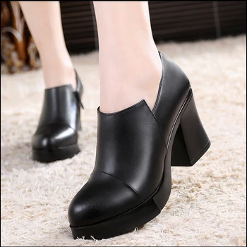

Women High Heels Round Toe Ankle Boots Spring And Autumn Short Shoes Genuine Leather Winter Boot Sys s-118
