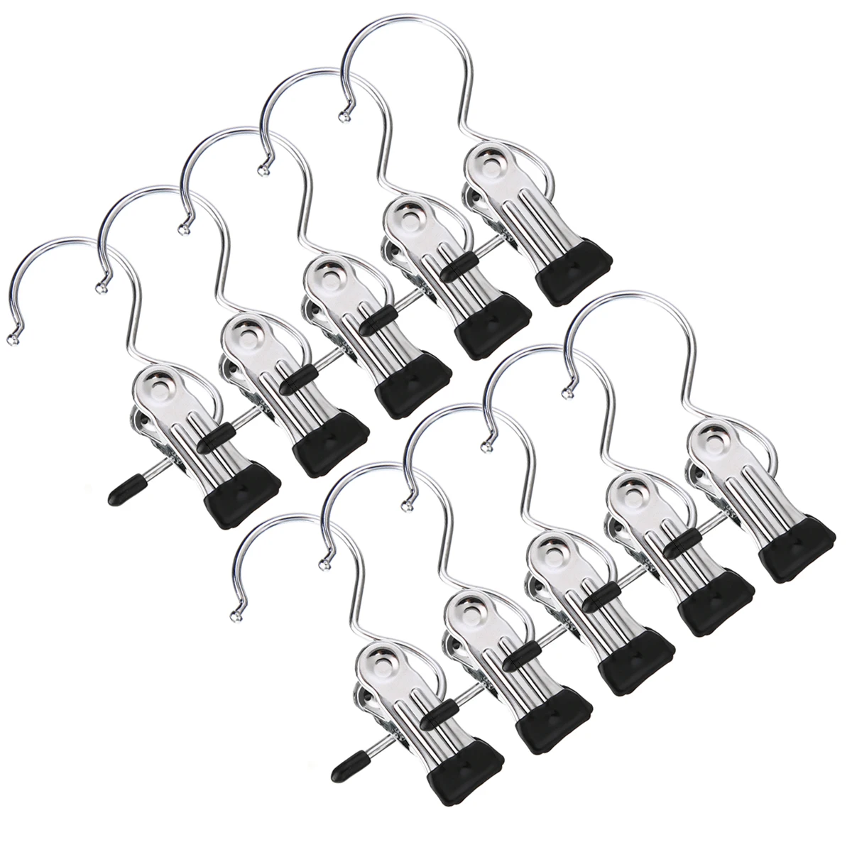 10pcs Stainless Steel Clothes Pegs Drying Racks Retaining Clip Portable Hook Clothes Pin Shoe Pants Hanger Clips For Home Travel