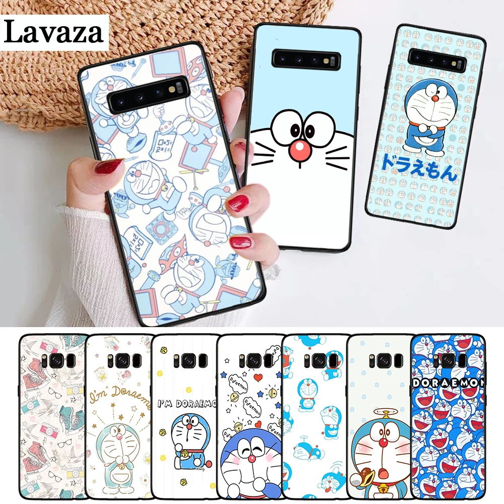 

Lavaza Cute Cartoon Blue Robot Cat Silicone Case for Samsung S6 Edge S7 S8 Plus S9 S10 S10e Note 8 9 M10 M20 M30