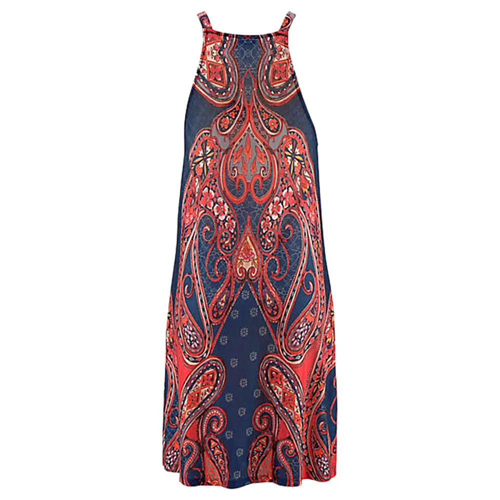 Summer Dress Women Halter Neck Boho Print Sleeveless Casual Mini Beachwear Dress Sundress Summer Long Print Beach Dress Summer Dress Women Halter Neck Boho Print Sleeveless Casual Mini Beachwear Dress Sundress Summer Long Print Beach Dress