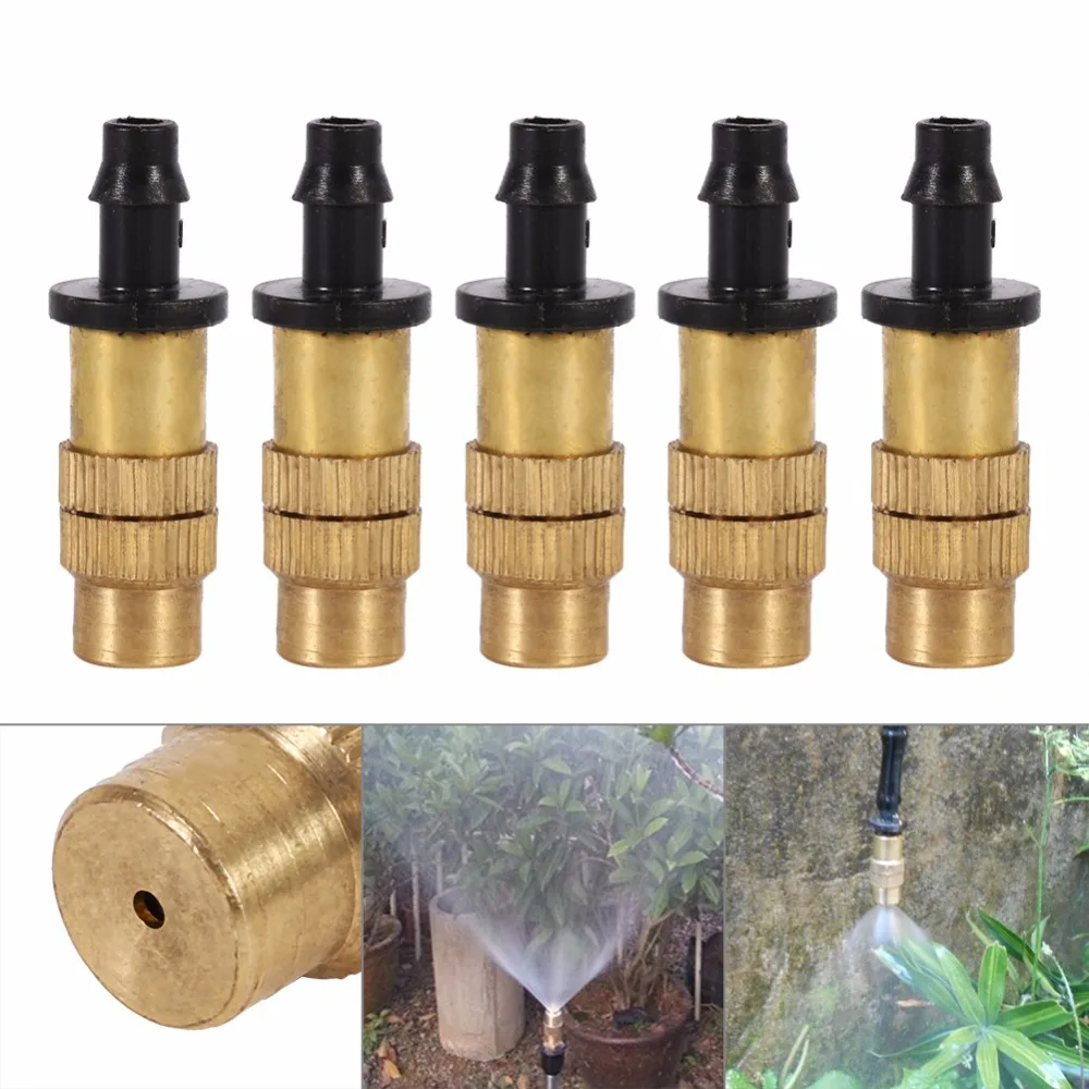 

10 pcs Misting Nozzle Gardening Water Cooling Thread Sprinkler Spray Nozzle Adjustable Brass For Irrigation System