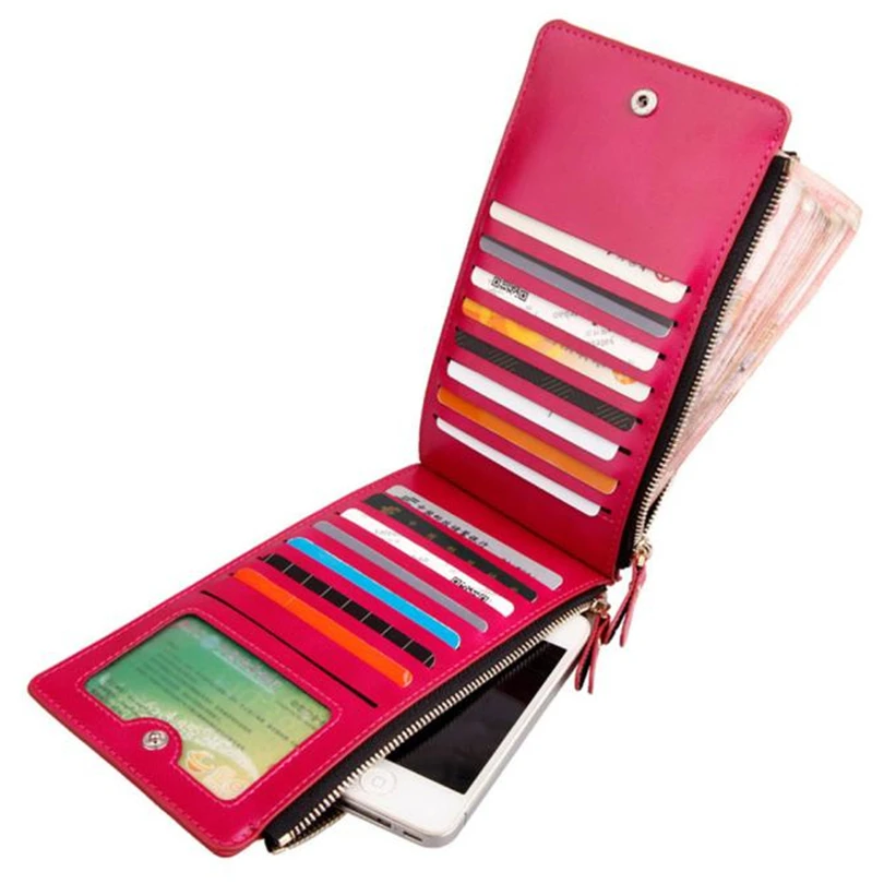 Женский длинный карман бумажник на молнии Держатель для карт, двойной клатч, кошелек для монет, кошелек для кредитных карт, чехол для кредитных карт, сумка A30
