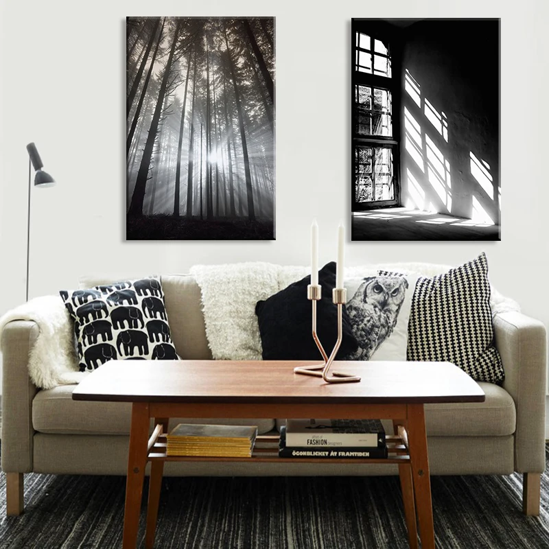 

FGHGF Sun Forest Nordic poster Abstract Hope Wall Pictures Living Landscape Art Decoration Picture Scandinavian Canvas Painting