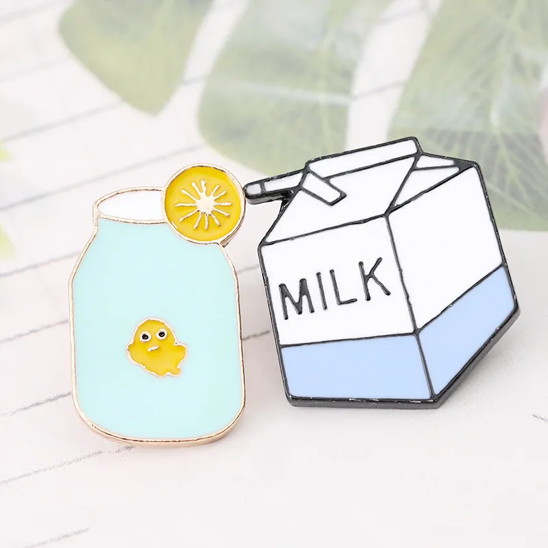 

Milk Pins And Brooches Lemon Pet Lapel Pin Novelty Cute Cartoon Brooches Brooch that women and children like