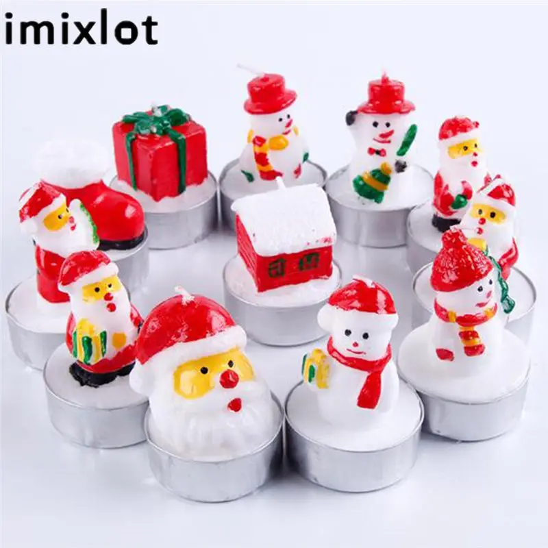 Imixlot 1 Box Colorful Christmas Candles Creative Santa Claus Party Decoration Gift for Kids Bedroom Ornaments | Дом и сад