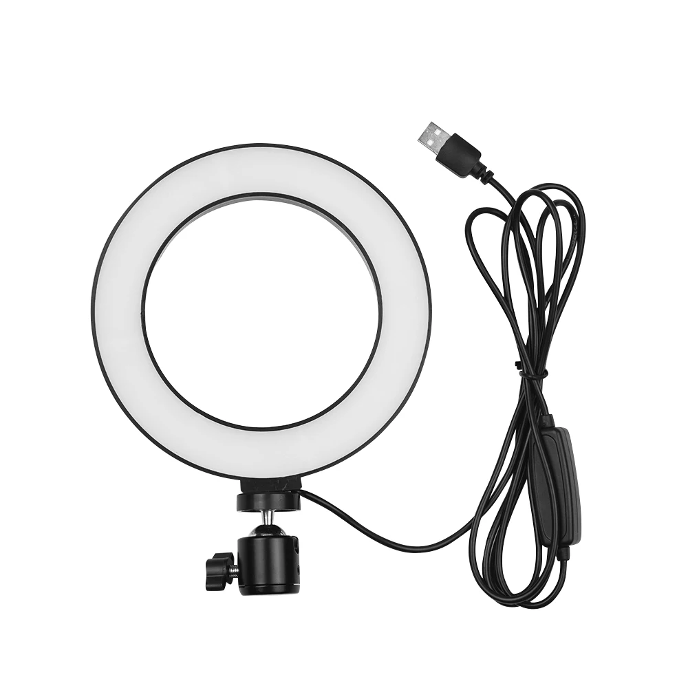 

6 Inch 3200K-5500K Dimmable Lamp Desktop LED Mini Camera Video selfie studio Live Ring Light photo for YouTube Photography