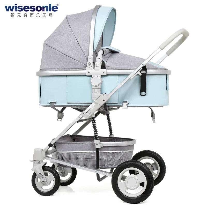 High Landscape Baby Carriage, Rubber Wheel Baby Stroller, kids can sit can lie Baby Cart with good shock proof