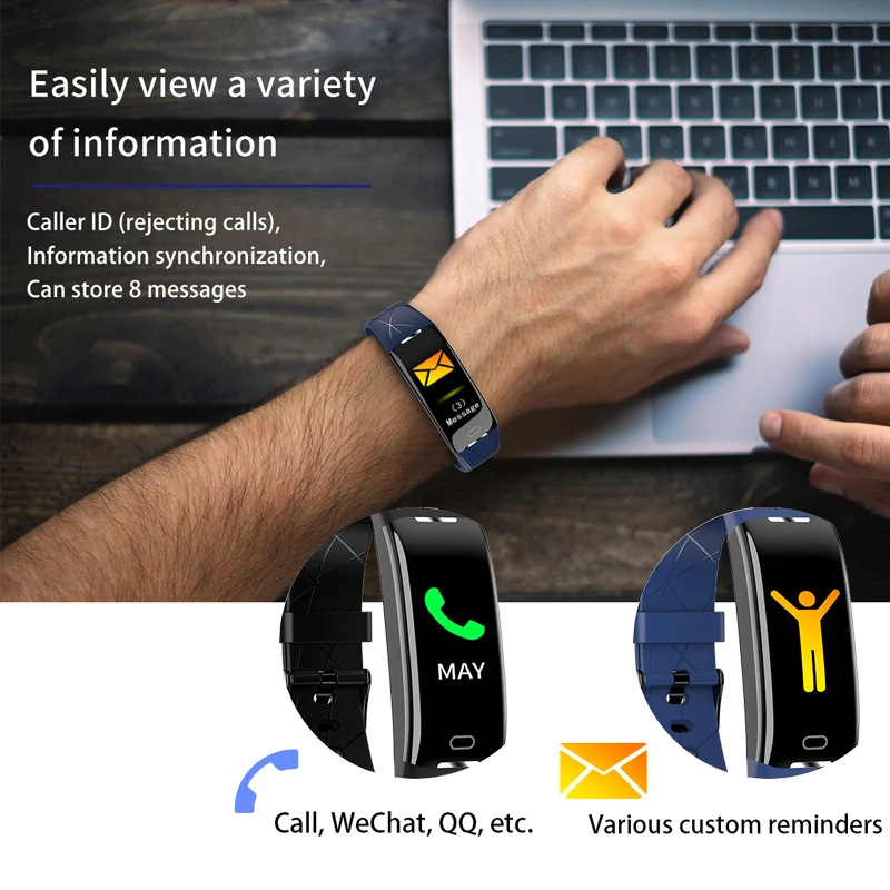 Bluetooth Смарт браслет 24 h сердечного ритма фитнес трекер Браслет Сенсорный экран
