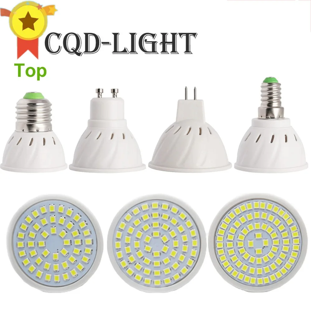 

CQD-LIGHT E27 E14 MR16 GU10 LED Bulb Lamp 110V 220V Bombillas LED Lamp Spotlight 48 60 80 LED 2835 4W 6W 8W