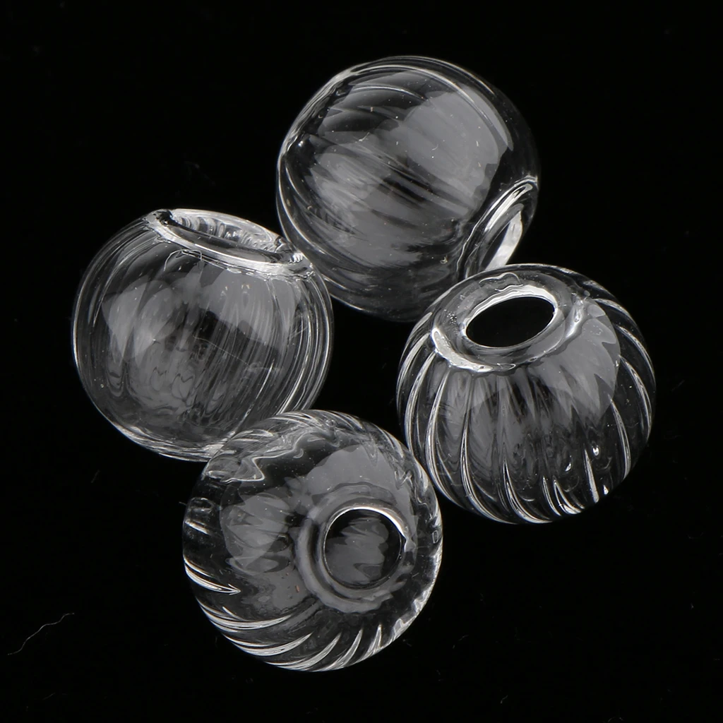 10 Pieces Clear Pumpkin Glass Globe Ball Bottle Wishing Charm Pendant DIY Jewelry Making 