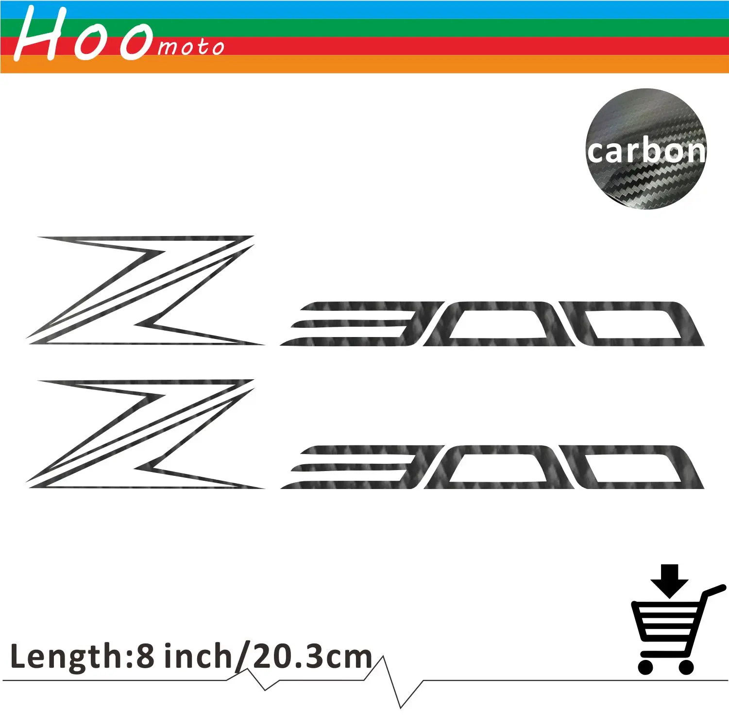 For Kawasaki Z300 Z 300 Motorcycle Sticker Decal Carbon Car Sticker